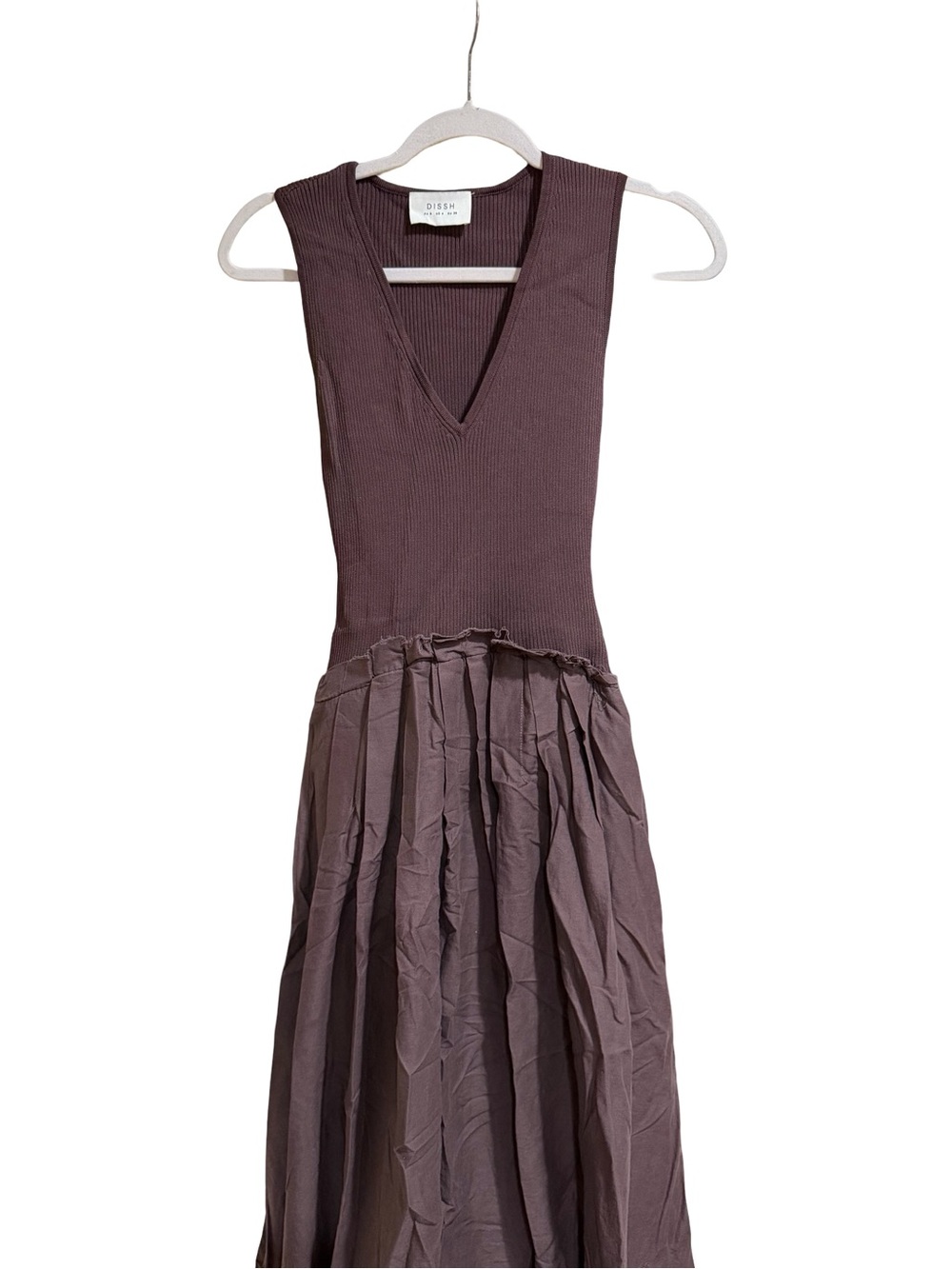 ๐ค DISSH Holly Bitter Choc Hybrid Midi Dress Size 4 Brown Minimalist Dress - Picture 10 of 16